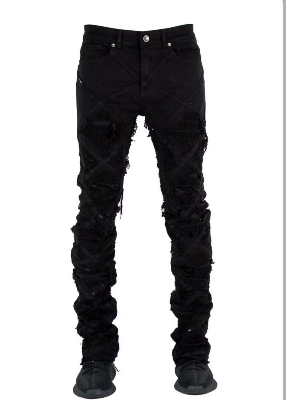 Focus Black Stacked Skinny Flare Double stacked 30 x 38 Jeans